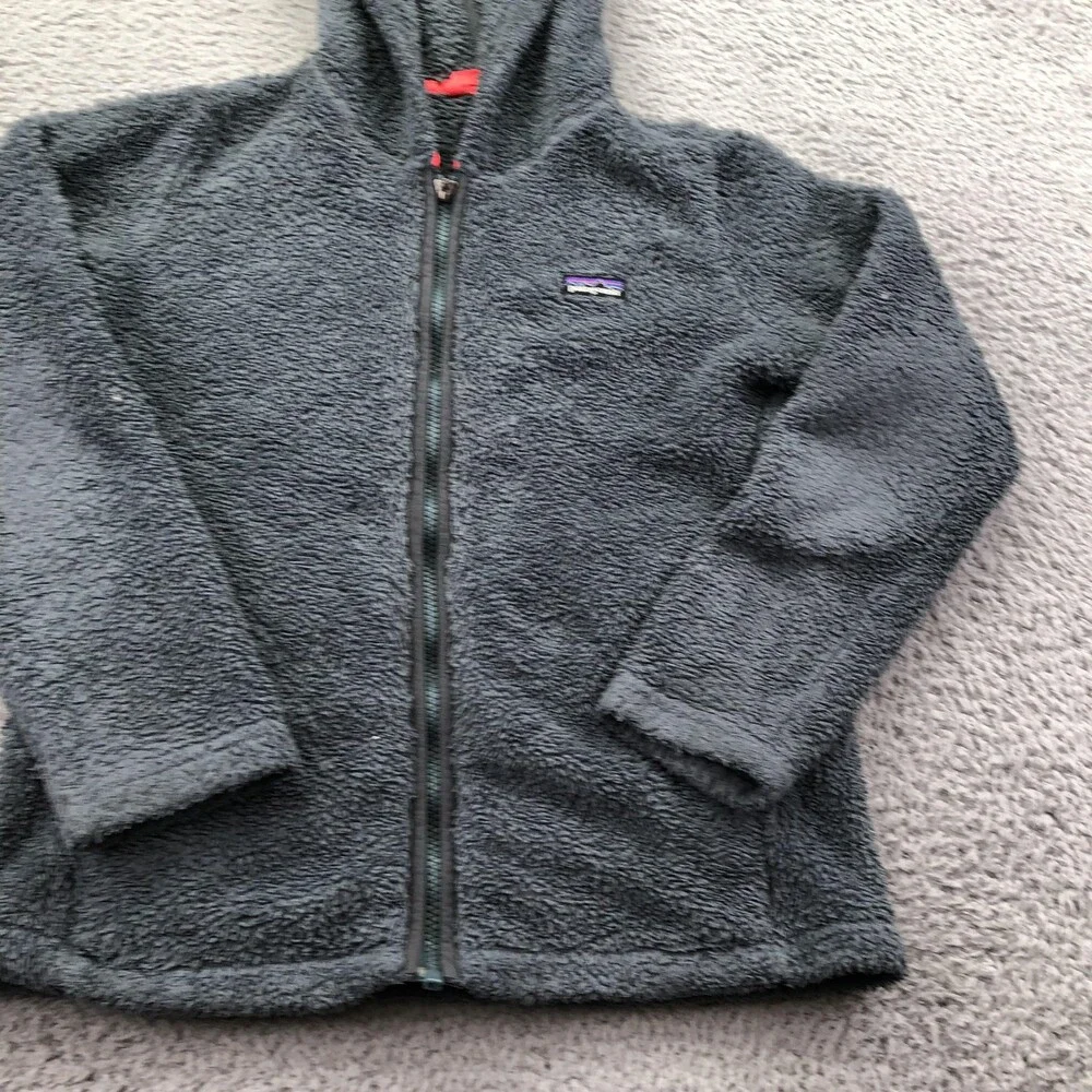 Patagonia Jacket Youth Large 12 Gray Fleece Hooded Full Zip Outdoor Los Gatos
